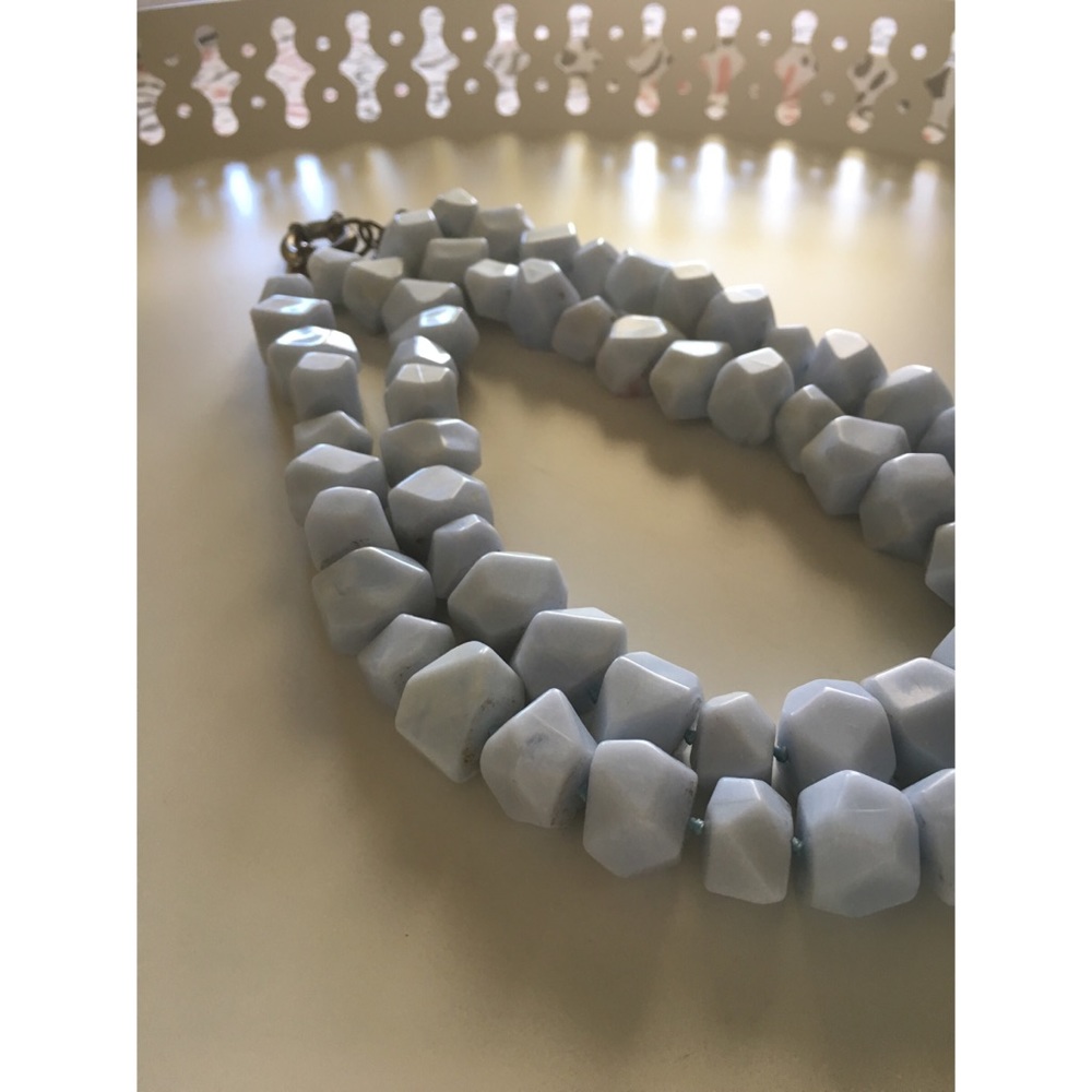 Light Blue Chunky Beaded Necklace - Picture 3 of 3